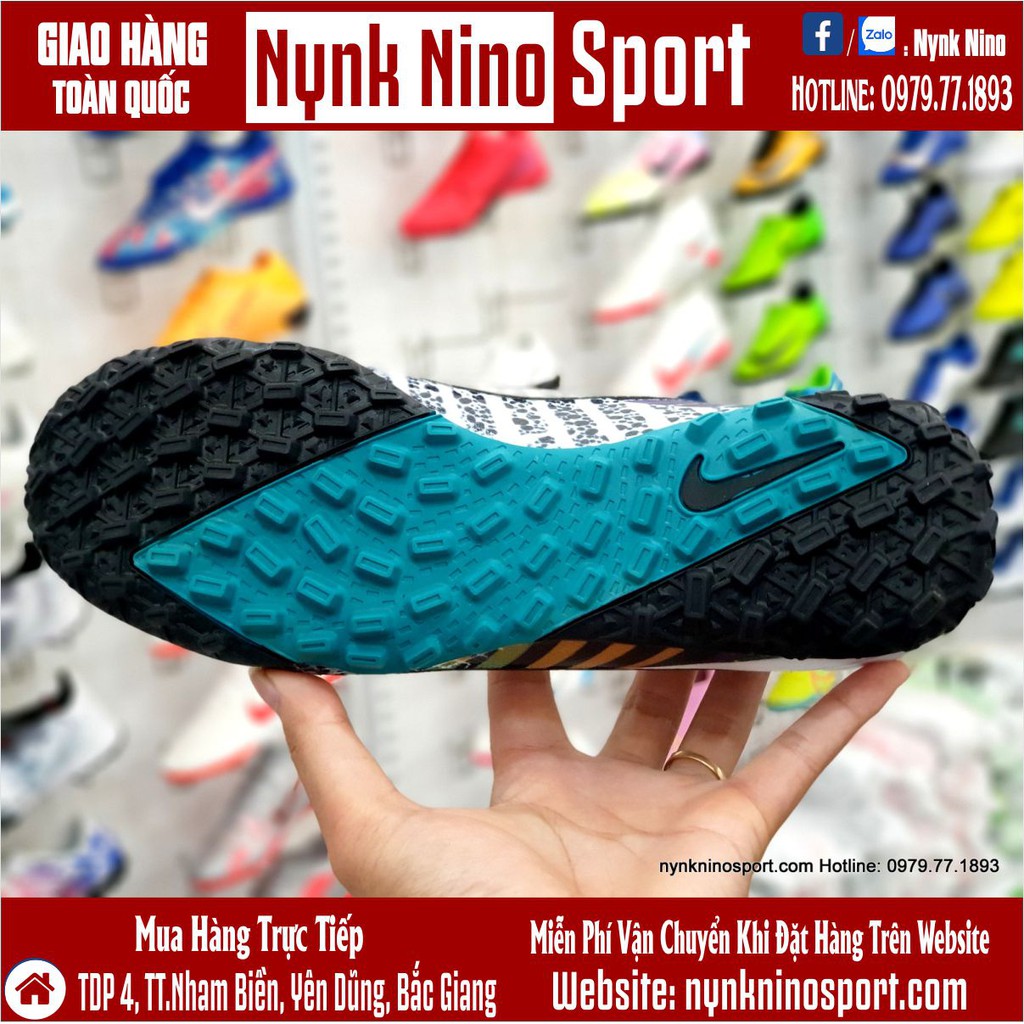 Giày Bóng Đá Mercurial Vapor 13 Pro MDS003 Trắng Mũi Đen Cổ Lửng TF