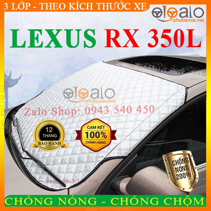 Tấm che nắng kính lái xe Lexus RX 350L 3 Lớp Cao Cấp - Màu Bạc - OTOALO