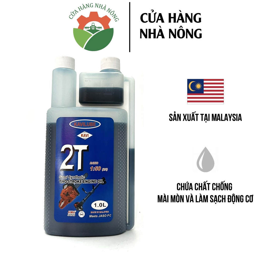 Nhớt 2 Thì KAVI 2 nắp xanh 1L MADE IN MALAYSIA