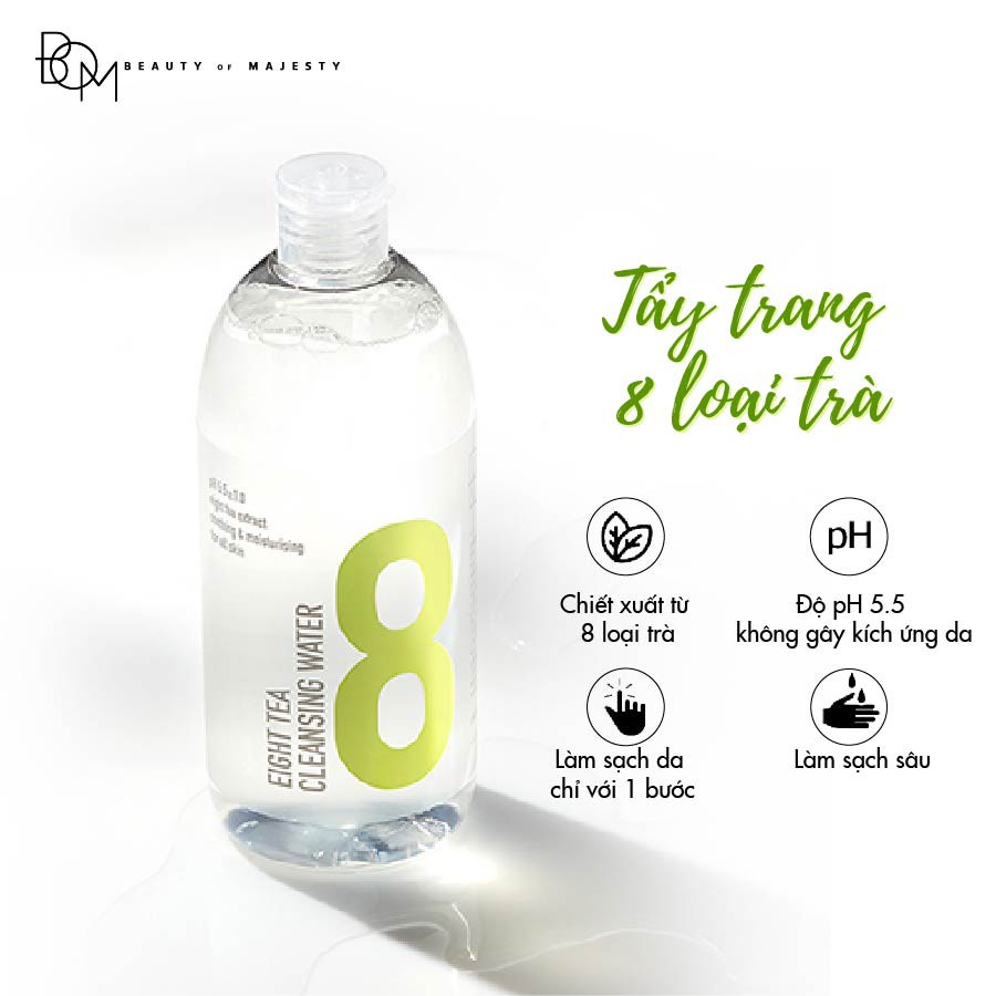 Tẩy Trang 8 Loại Trà BOM Eight Tea Cleansing Water 500ml