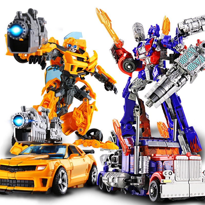 Robot biến hình ôtô Transfomer cao 22cm Optimus Prime lắp ráp thành robot hoặc ô tô siêu ngầu