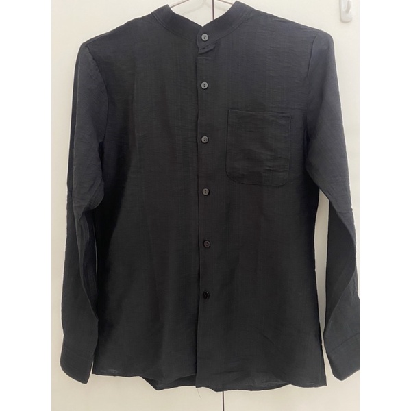 Áo sơ mi cổ tàu dài tay, sơ mi vải đũi xước thoáng mát, sơ mi nam túi ngực 3 màu ĐEN,TRẮNG,RÊU SMCT01 EL Nino