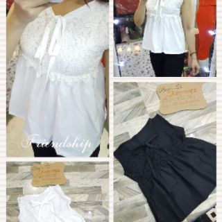 Áo baby doll phối ren [ HÌNH THẬT]
