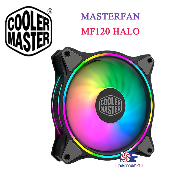 Quạt Fan Case 12cm Cooler Master MasterFan MF120 HALO - Led vòng ring, hiệu ứng ARGB cực đẹp