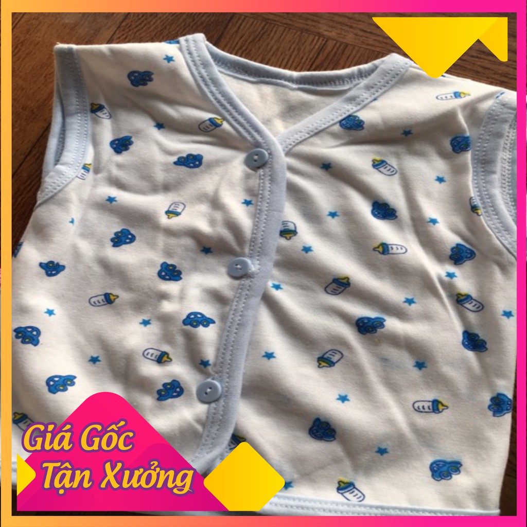 Áo gilê cotton 2 lớp cho bé, mẫu bình ti