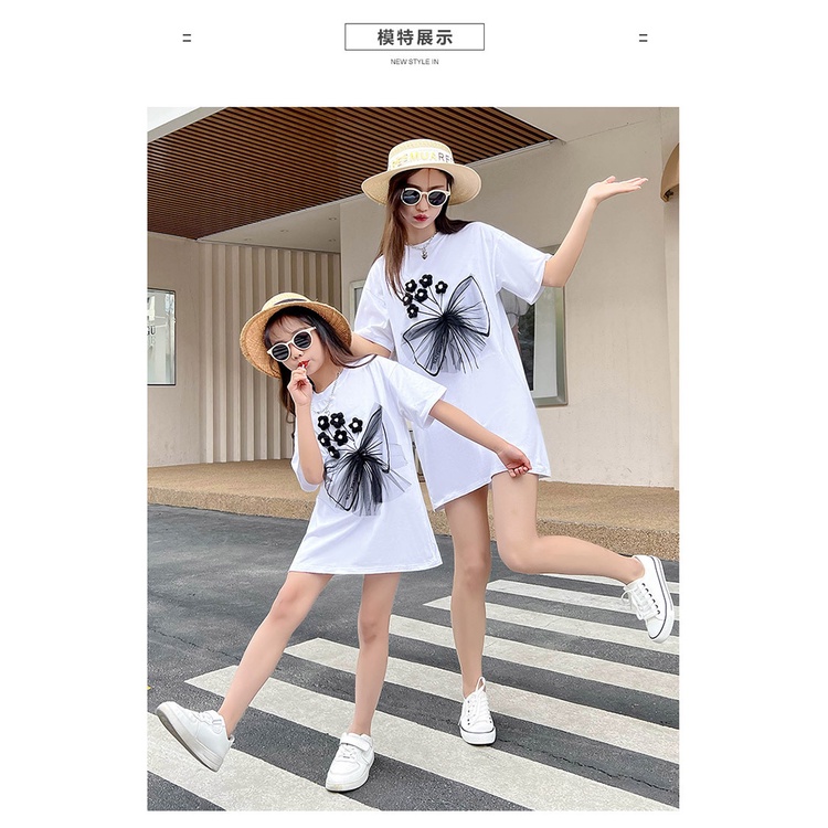 Áo Thun Ngắn Tay In Hoa Phong Cách Mới Cho Mẹ Và Bé