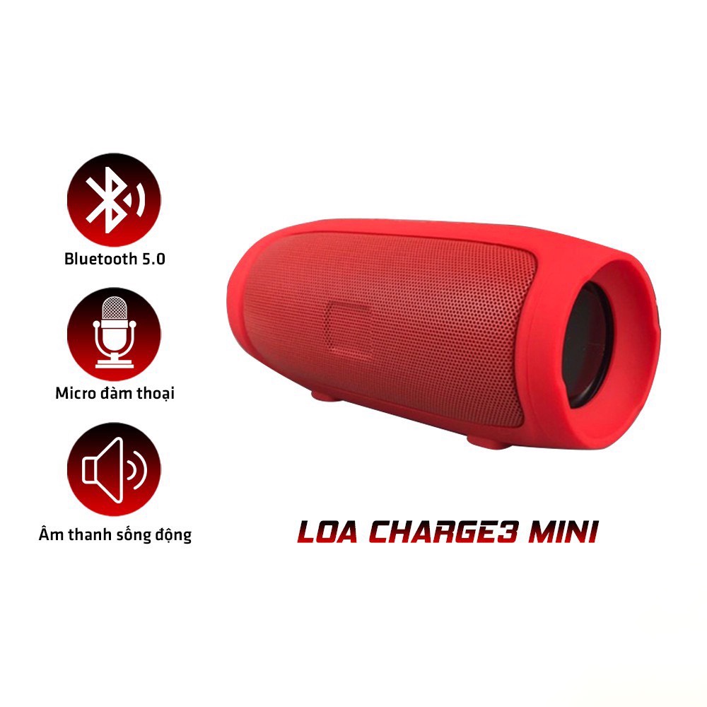 Loa Bluetooth Không Dây Cầm Tay Charge 3 3+ Mini Nghe Nhạc Hay, Hỗ Trợ Cắm Usb Thẻ Nhớ