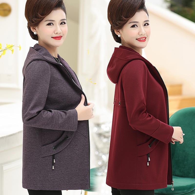 Áo khoác thu đông cho mẹ, áo khoác mới cho phụ nữ trung niên và cao tuổi năm 2021 quần áo phụ nữ 40 tuổi 50