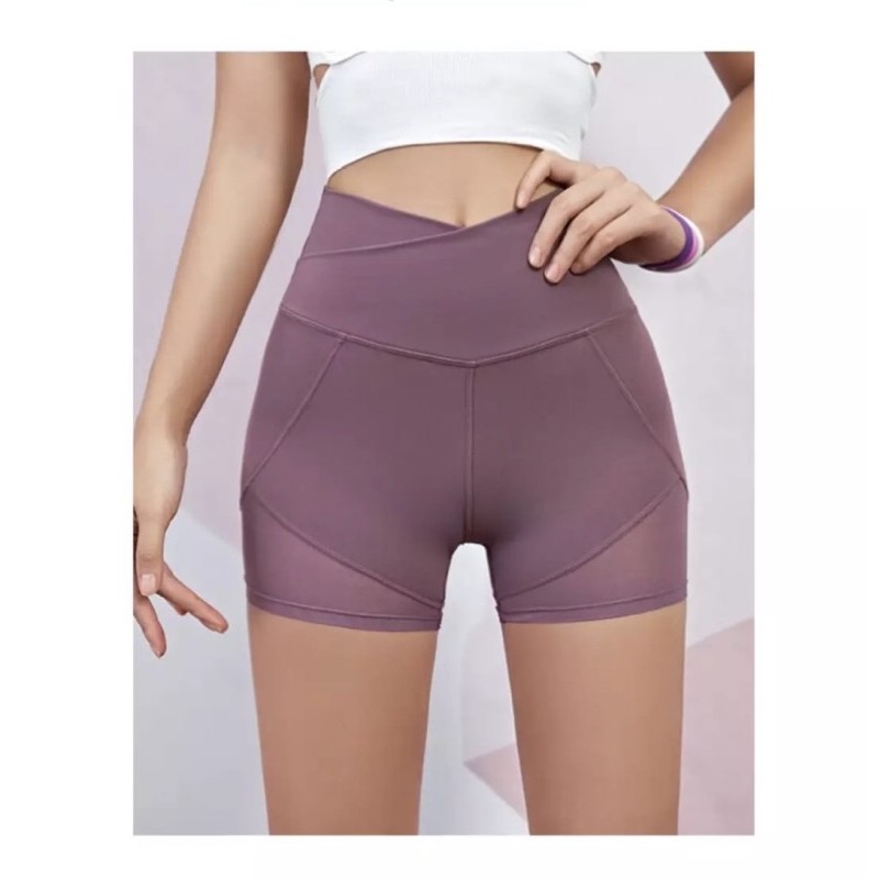 [Có Túi Nhỏ] Quần Short Lỡ Biker Thể Thao Nữ Phối Lưới Cực Xinh