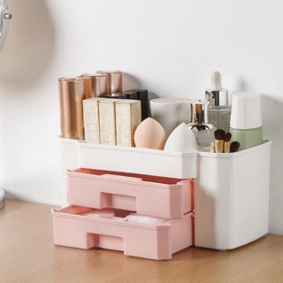 Kệ đựng đồ trang điểm mỹ phẩm 2 ngăn kéo, Hộp đựng đồ trang điểm 3 tầng, tủ đựng đồ trang điểm