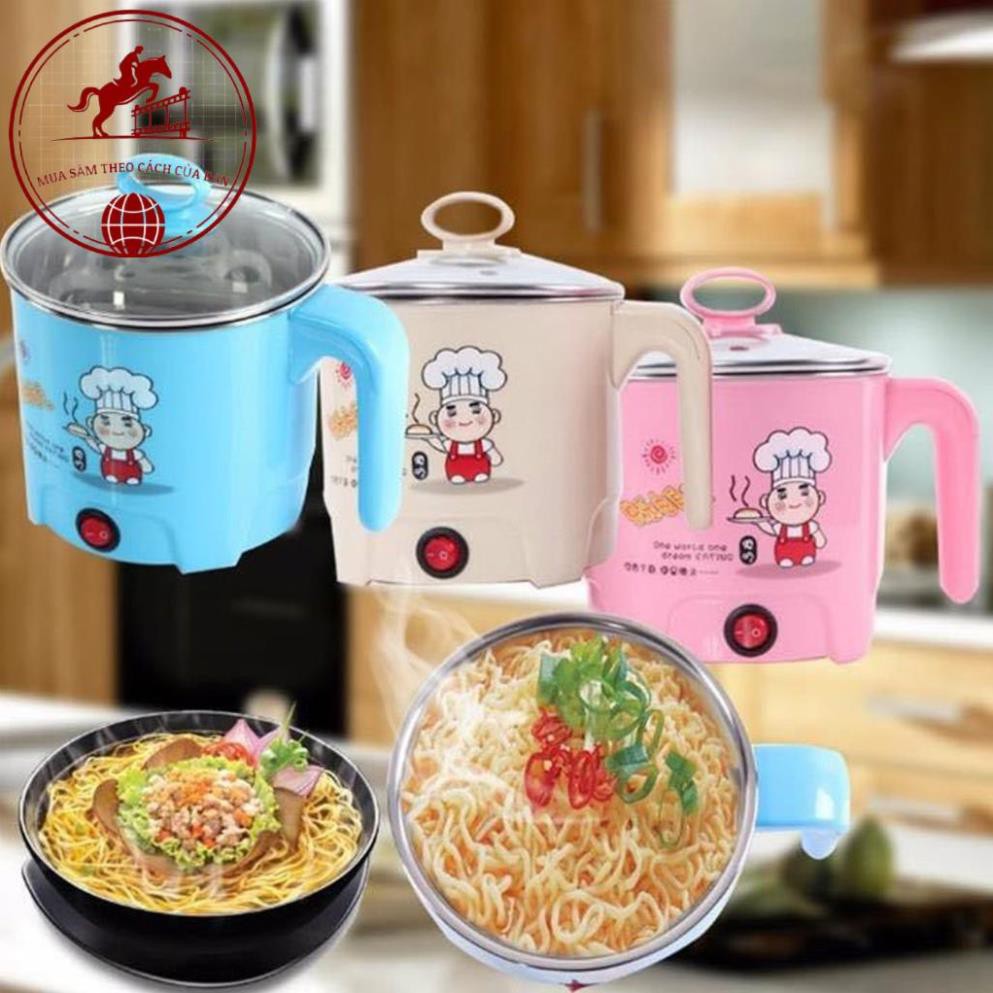 Nồi Lẩu, Ca Nấu Mì Siêu Tốc 18Cm Mini Đa Năng, Chiên, Hấp, Lẩu, Rán Siêu Tiện Dụng