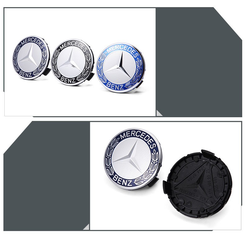 Logo Chụp Mâm Bánh Xe Ô Tô Mercedes Benz Đường Kính 75mm