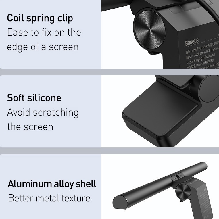 (Giảm Mạnh) Thanh đèn treo BASEUS dành cho màn hình hiển thị LCD laptop | BigBuy360 - bigbuy360.vn