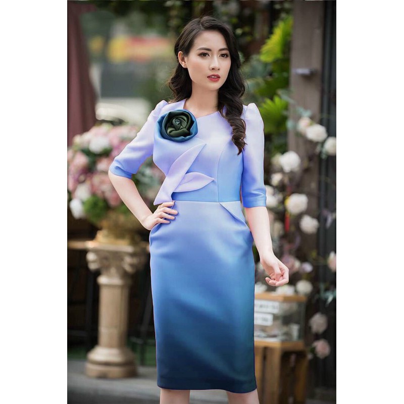 ĐẦM ÔM BODY OMBRE LOANG MÀU ĐÍNH HOA