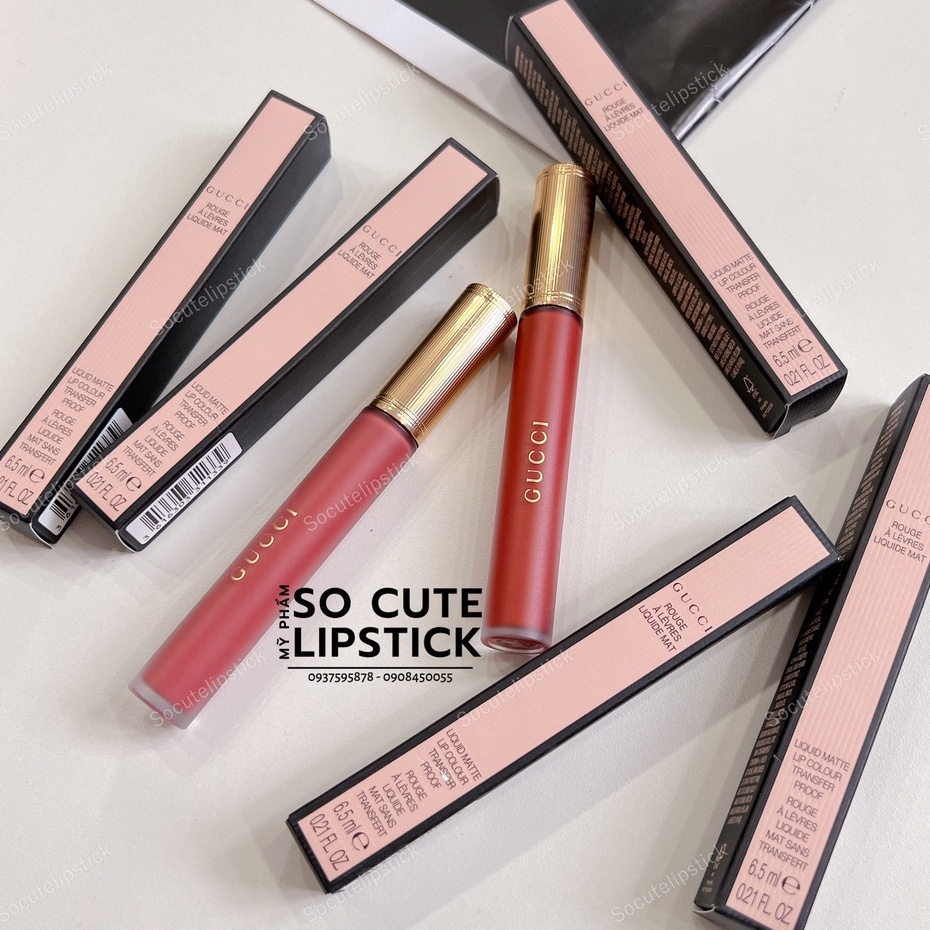 Son Kem Lì Gu Xì Rouge Liquid Matte Màu 208 They Met in Argentina Hồng Đất - 505 Janet Rust Màu Đỏ Đất