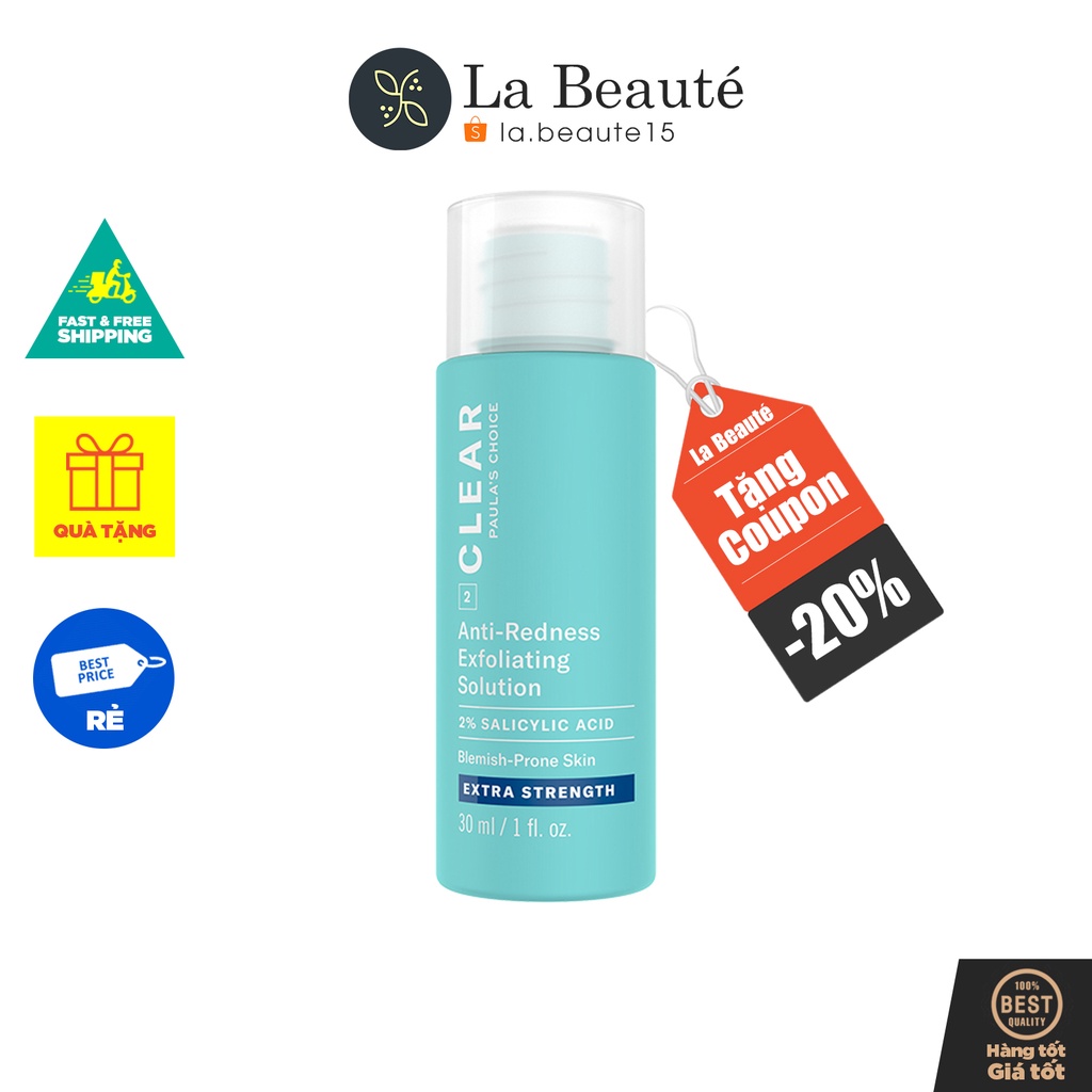 [Chính Hãng] Giảm Mụn Chuyên Sâu - Paula's Choice Clear Anti-Redness Exfoliating Solution Extra Strength 30ml