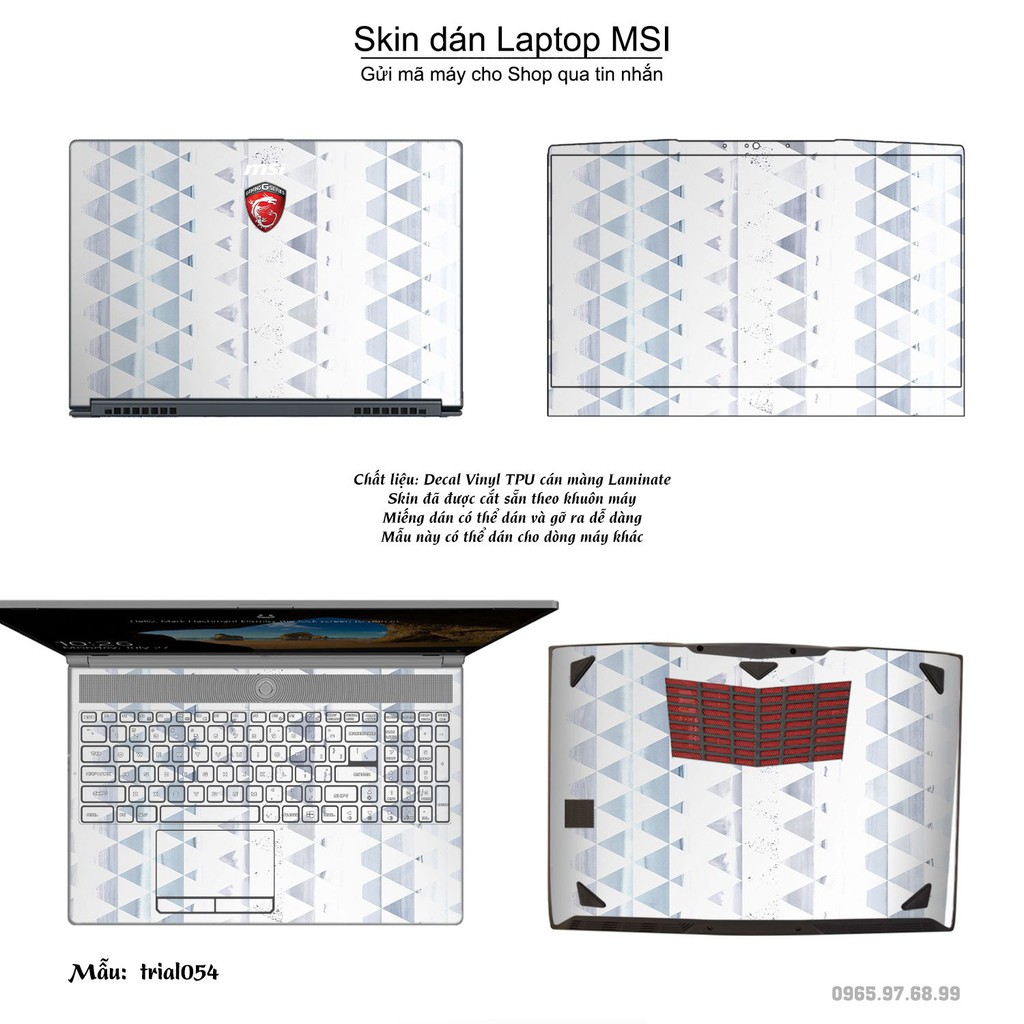 Skin dán Laptop MSI in hình Đa giác _nhiều mẫu 9 (inbox mã máy cho Shop)