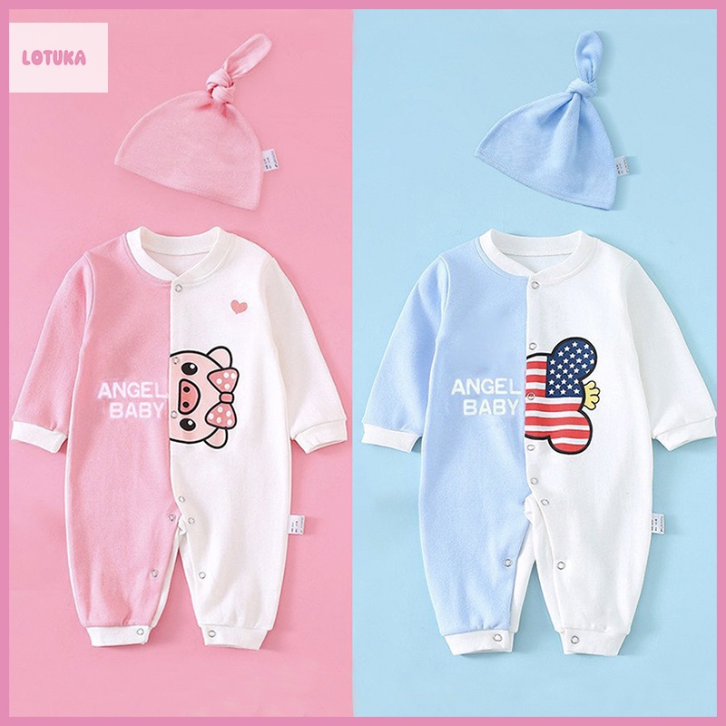 Body đùi cho bé Kèm Mũ đồ liền thân chất vải cotton mềm mịn bodysuit cho bé từ 0-12 tháng