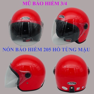 Nón bảo hiểm thời trang Nữ Chính hãng GRO cao cấp - Mũ đỏ Kính dài - Hợp mệnh Hỏa