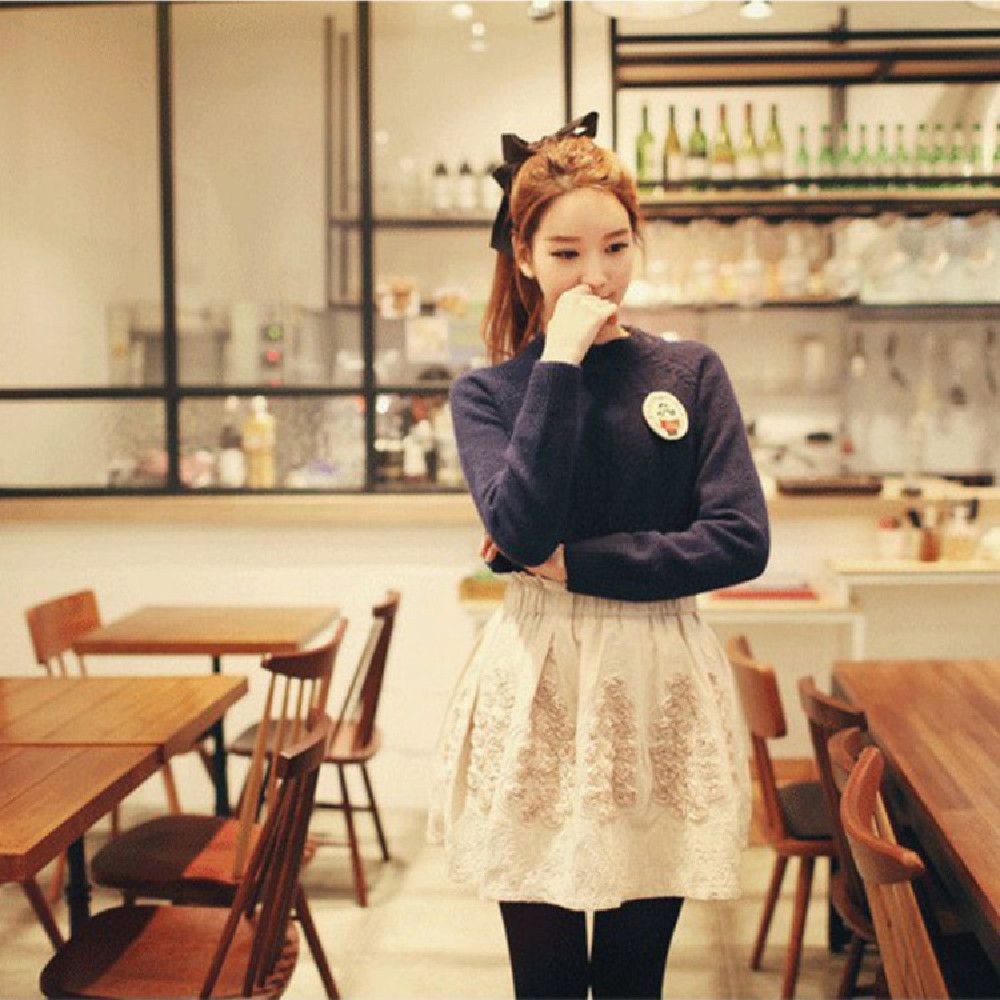 Dây cột tóc phối ruy băng 2 lớp cột nơ kiểu Hàn ngọt ngào