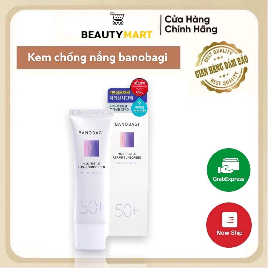 Kem chống nắng chuyên sâu Banobagi, dưỡng ẩm, chống oxy hóa, phục hồi tế bào - Chính hãng