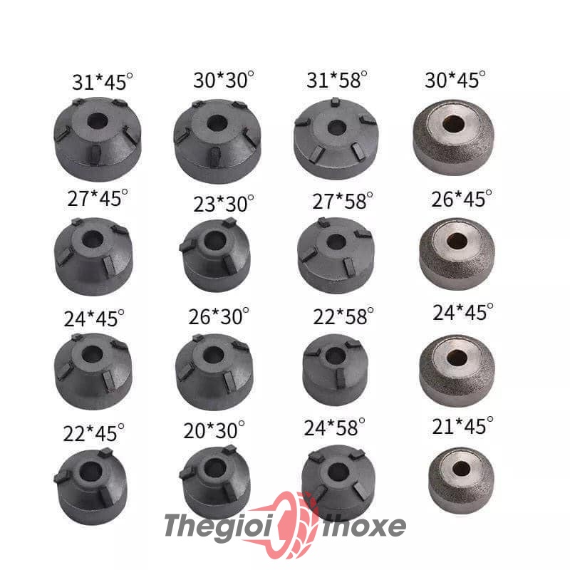 Dụng cụ làm miệng xupap, rà xupap | Bộ dao cắt miệng xupap + đầu đá mài miệng xupap chuyên nghiệp | Thế Giới Thợ Xe