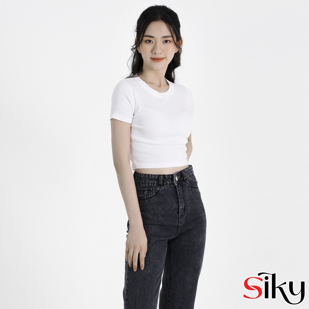 Áo croptop nữ ôm body chất thun tăm mềm mịn | BigBuy360 - bigbuy360.vn