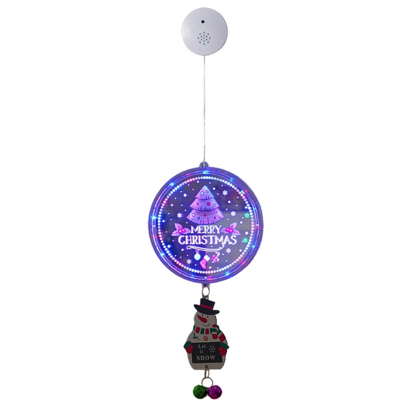 Đĩa Tròn Có Đèn LED Hình Ông Già Noel Dễ Thương Để Trang Trí Cây Thông Noel Tiện Dụng