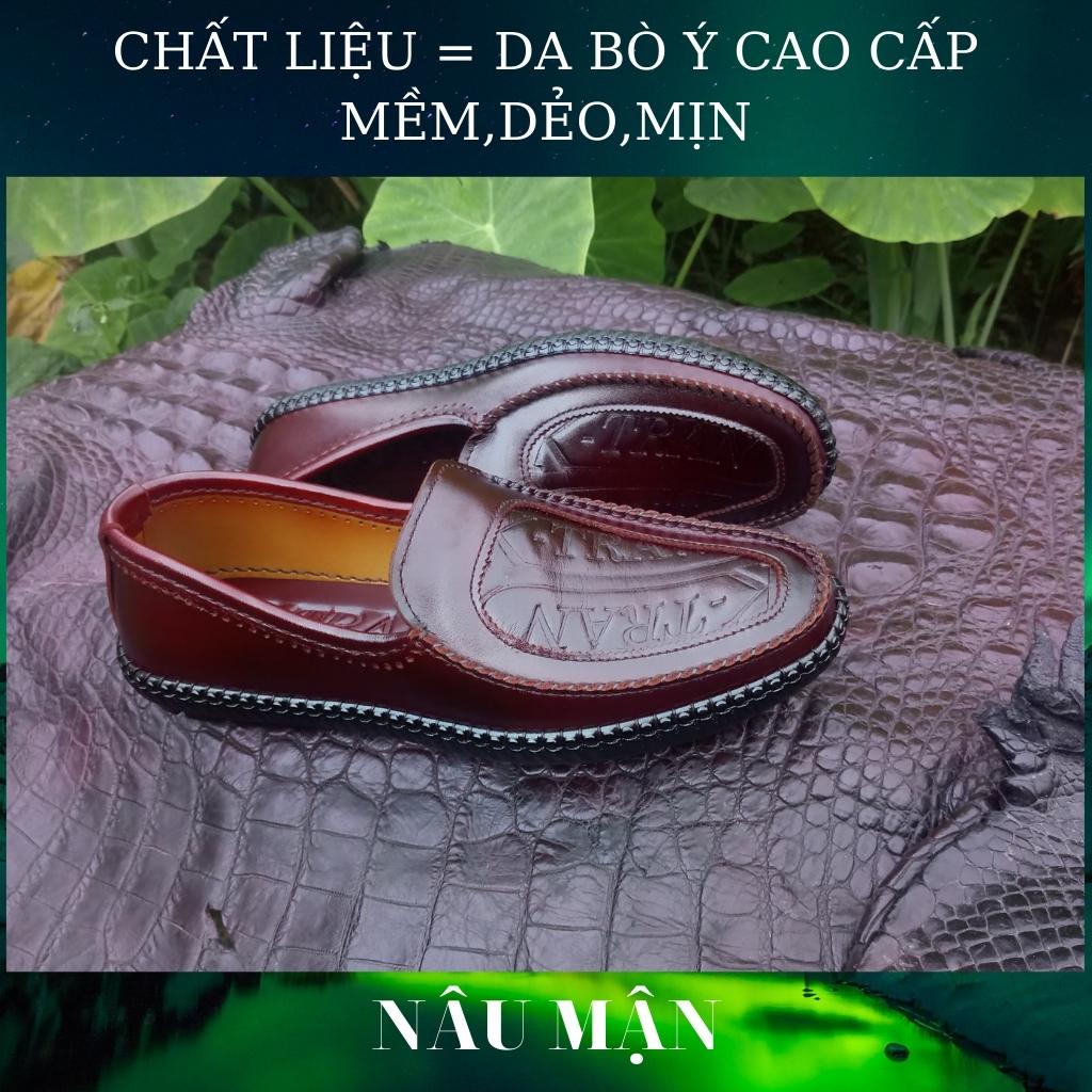 Giày lười nam,giày da nam mã K221 hàng thủ công tinh xảo cao cấp việt nam,chất liệu da bò với 3 màu đen,nâu mận,vàng bò.