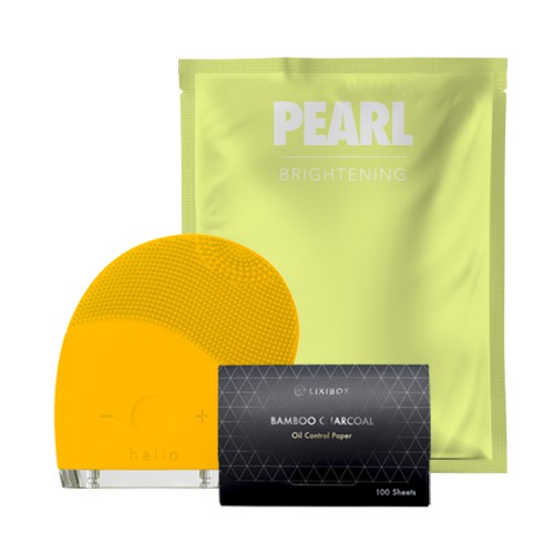 Combo Máy Rửa Mặt Và Mát Xa Da Mặt Halio, Mặt nạ, Giấy thấm dầu than hoạt tính tre Lixibox | BigBuy360 - bigbuy360.vn