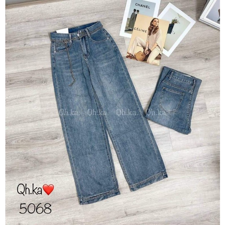 Quần jean suông kèm dây xích hàng QCL1