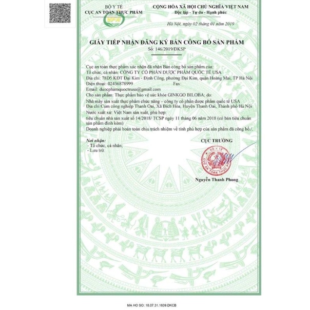 [Xanh] Viên uống bổ não GINKGO BILOBA 240mg giúp tăng cường trí nhớ, tăng tuần hoàn máu não, ngừa tai biến – HỘP 100v