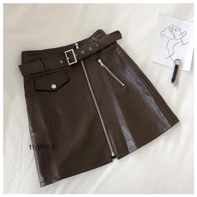 Chân Váy Chữ A, Chân Váy Da Cạp Cao Túi Nắp Khóa Kéo Có Quần Trong, Kèm Belt Hàng Quảng Châu Cao Cấp Trẻ Trung | Hanna | BigBuy360 - bigbuy360.vn