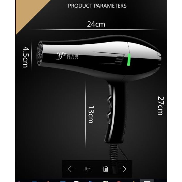 Máy Sấy Tóc 8035 Tạo Kiểu 2 Chiều Nóng Lạnh DELYIA DLY Công Suất Lớn 2200w Hàng Chính hãng- XUKI MART