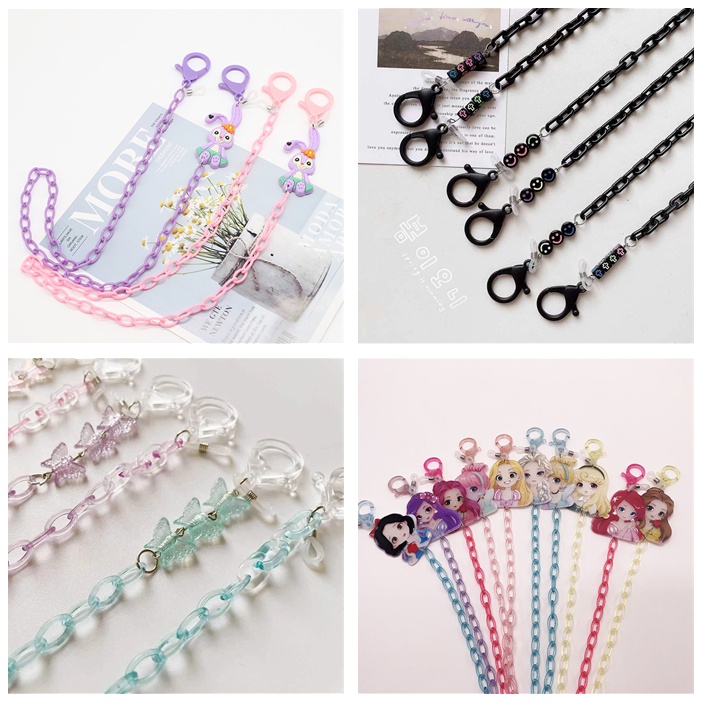 Dây Xích Đeo Kính Chống Thất Lạc Bằng Acrylic Hình Khủng Long/Thỏ/Công Chúa Hoạt Hình 35 Kiểu Tùy Chọn Cho Nam Và Nữ