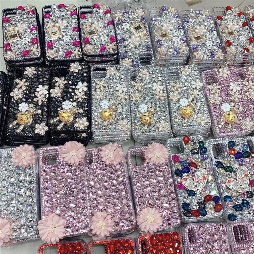 Ốp Điện Thoại Đính Đá Lấp Lánh Sang Trọng + Dây Đeo diy Cho iphone 11 pro max 14 13 12 pro xr xs max x 6s 7 8 plus se 2020