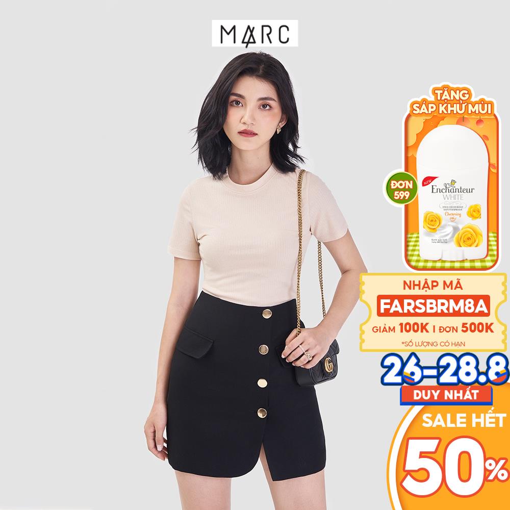 Váy nữ MARC FASHION mini nhấn hàng nút đắp chéo FATH031321