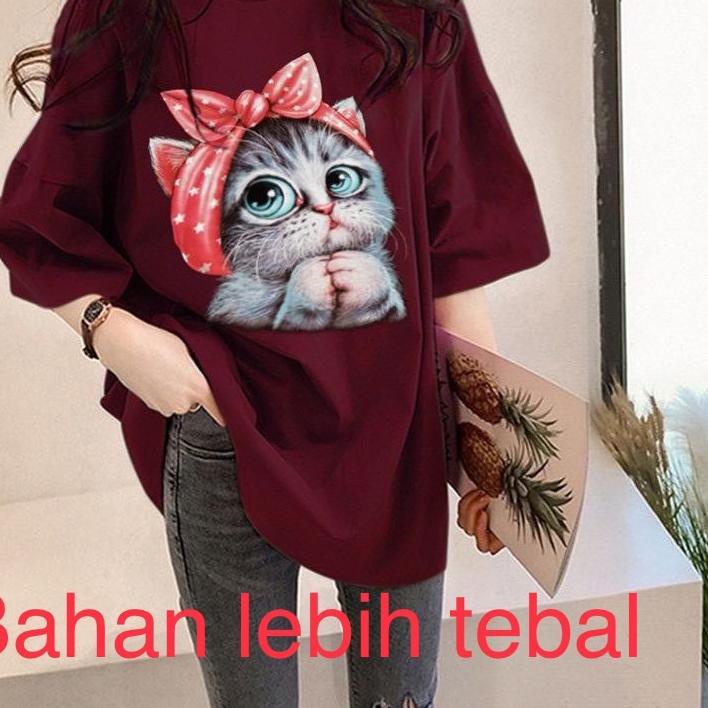 Mới! Áo Thun Nữ Jumbo 9.9 TFS Hình Mèo Ngọt Ngào XXL (Mã 781)
