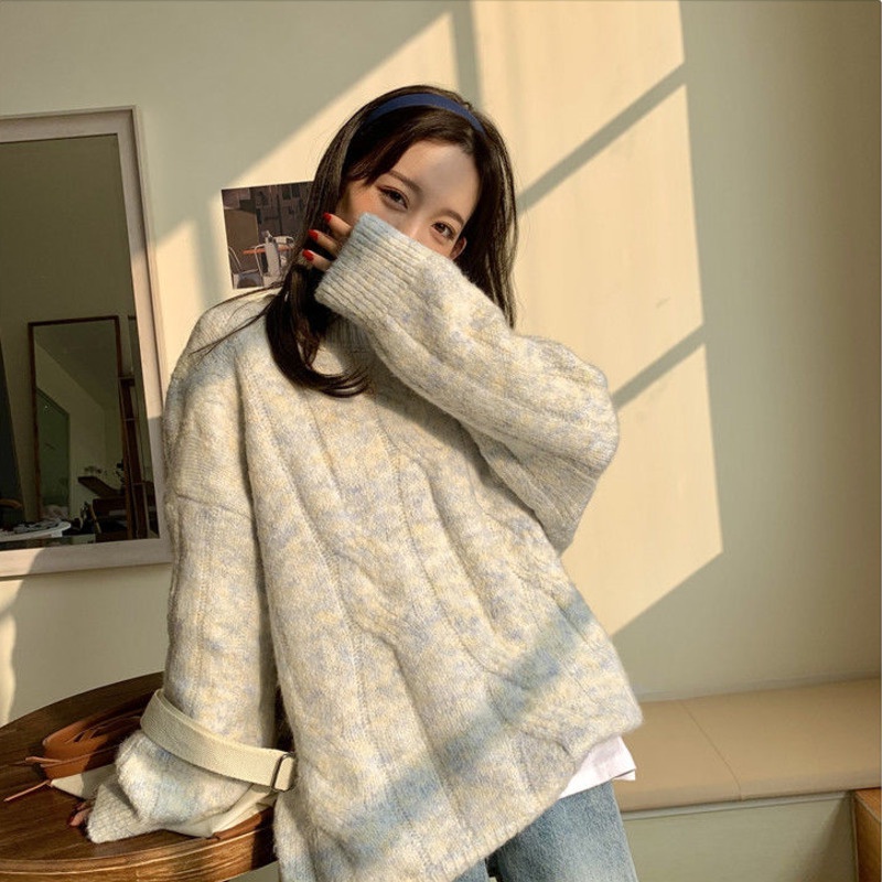 Áo sweater Dệt Kim Dáng Rộng Phong Cách Mùa Thu Mới