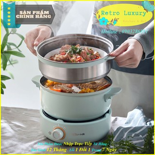 [100% Chính Hãng] Set bếp điện kèm nồi mini đa chức năng BEAR 2.5L chống dính 3 tầng cao cấp (kèm khay hấp )
