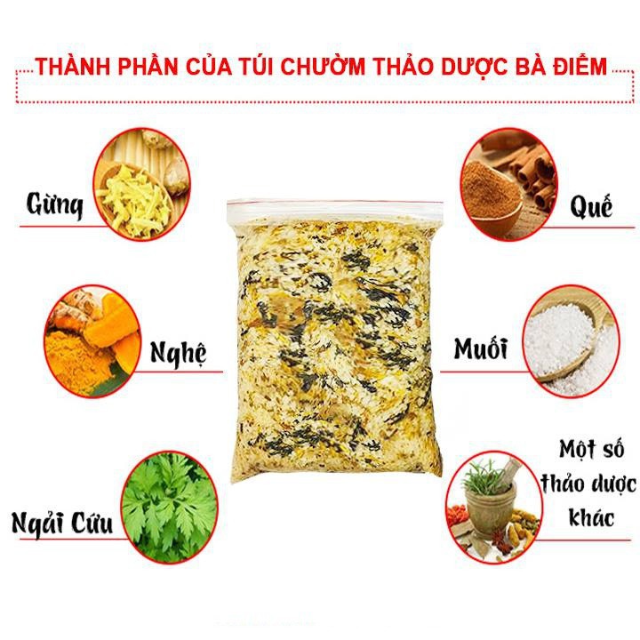 Túi Chườm Muối Thảo Dược Giảm Eo Sau Sinh (bao gồm đai quấn thảo dược)