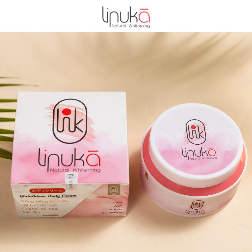 Kem dưỡng trắng da body LINUKA 150g giúp dưỡng ẩm trắng sáng phù hợp cho mọi loại da.
