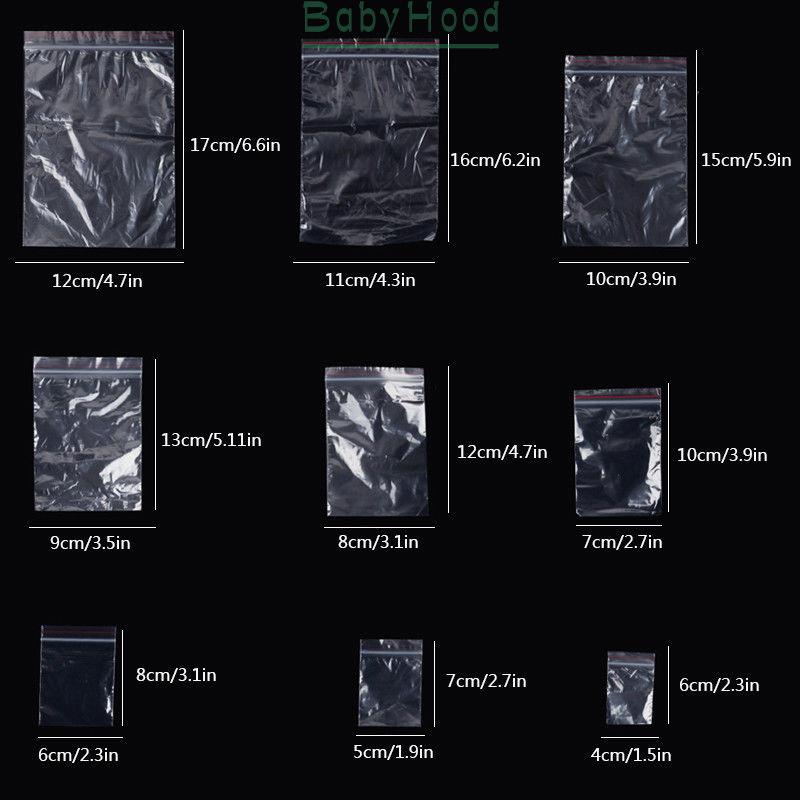 Set 100 Túi Zip Nhựa Trong Suốt