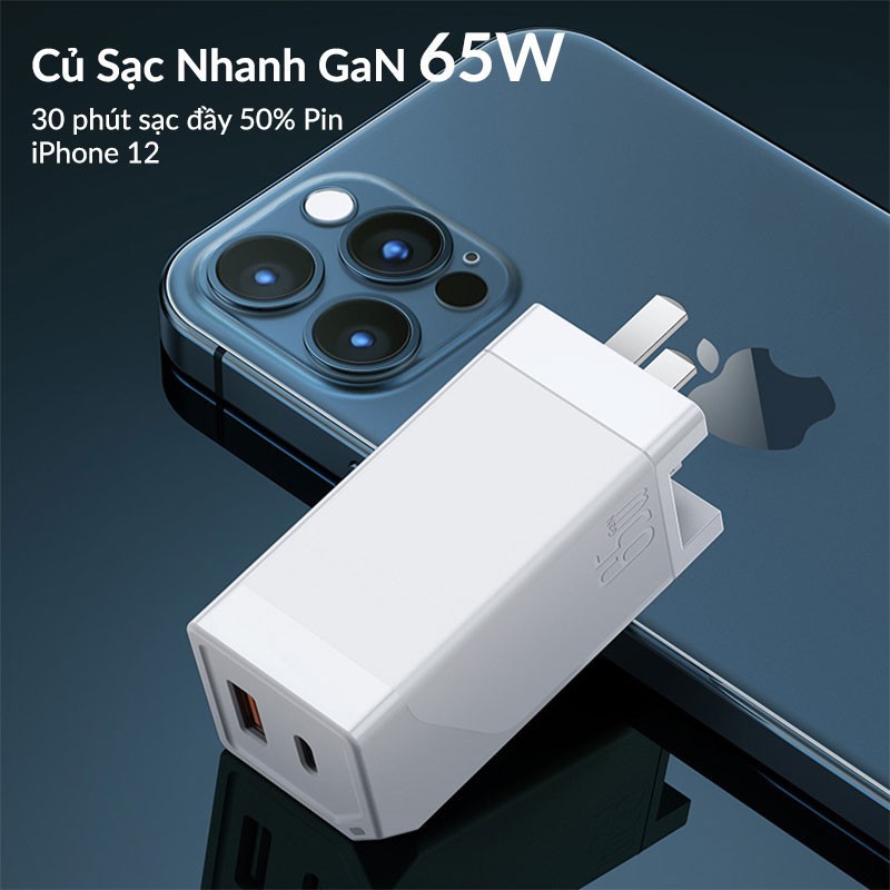 CỦ SẠC NHANH 65W CHÍNH HÃNG Remax RP-U73 2 CỔNG SẠC ĐA NĂNG PD 3.0 QC 4.0 MACBOOK IPAD IPHONE XIAOMI SAMSUNG