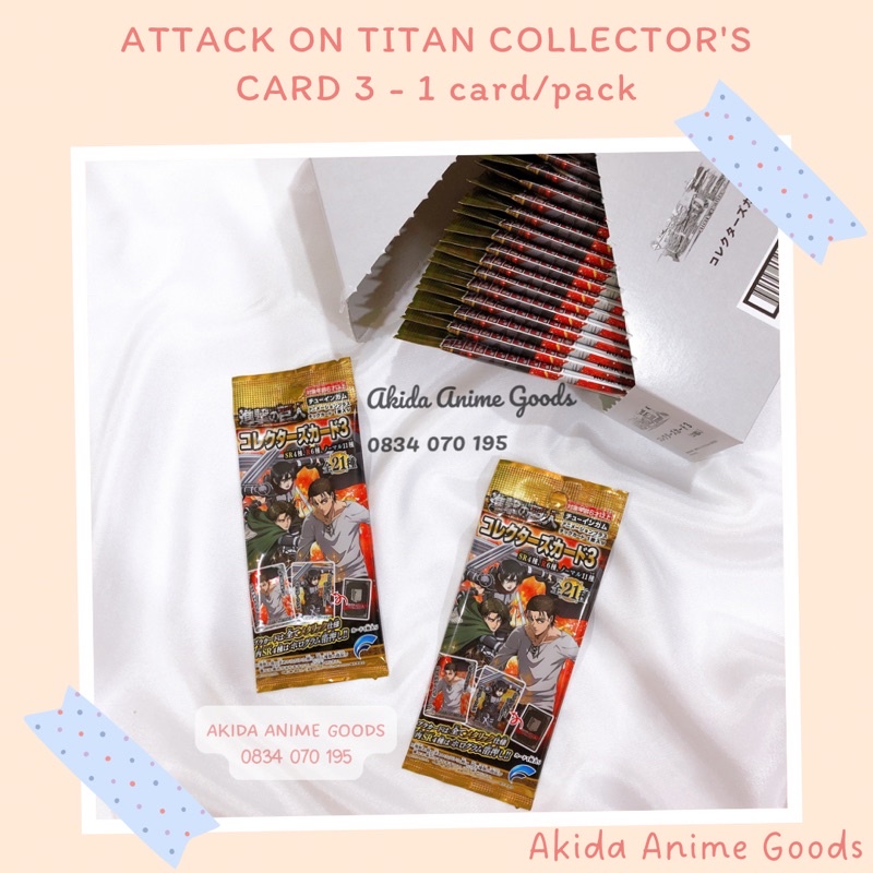 Pack random/ thẻ nhân phẩm - metal 3 - attack on titan collector's 3