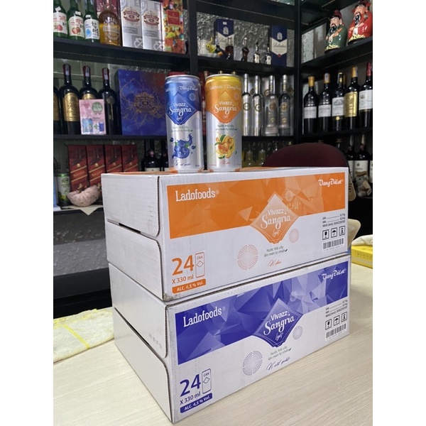 Nước Trái cây lên men Tự nhiên Vivazz sangria light có cồn 4,5% lon 330ml-Date 30.07.2023
