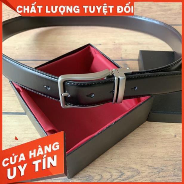 TẾT [ Da Cao Cấp 100% ] Thắt Lưng Nam Da Thật Bản Rộng 3.4cm Khoá Kim Lổ KTM05 .