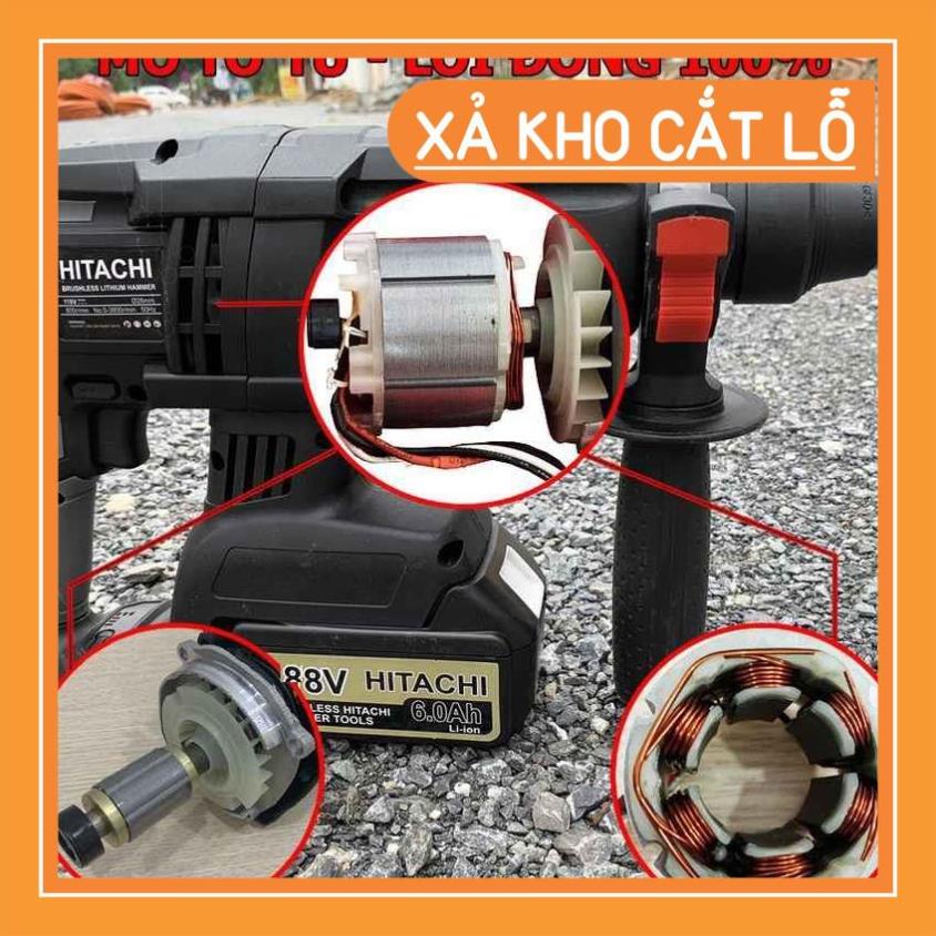 Máy Khoan Bê Tông  Pin HITACH 118v, máy khoan đục bê tông siêu khỏe siêu bên máy dùng pin tiện dụng cho công trình .