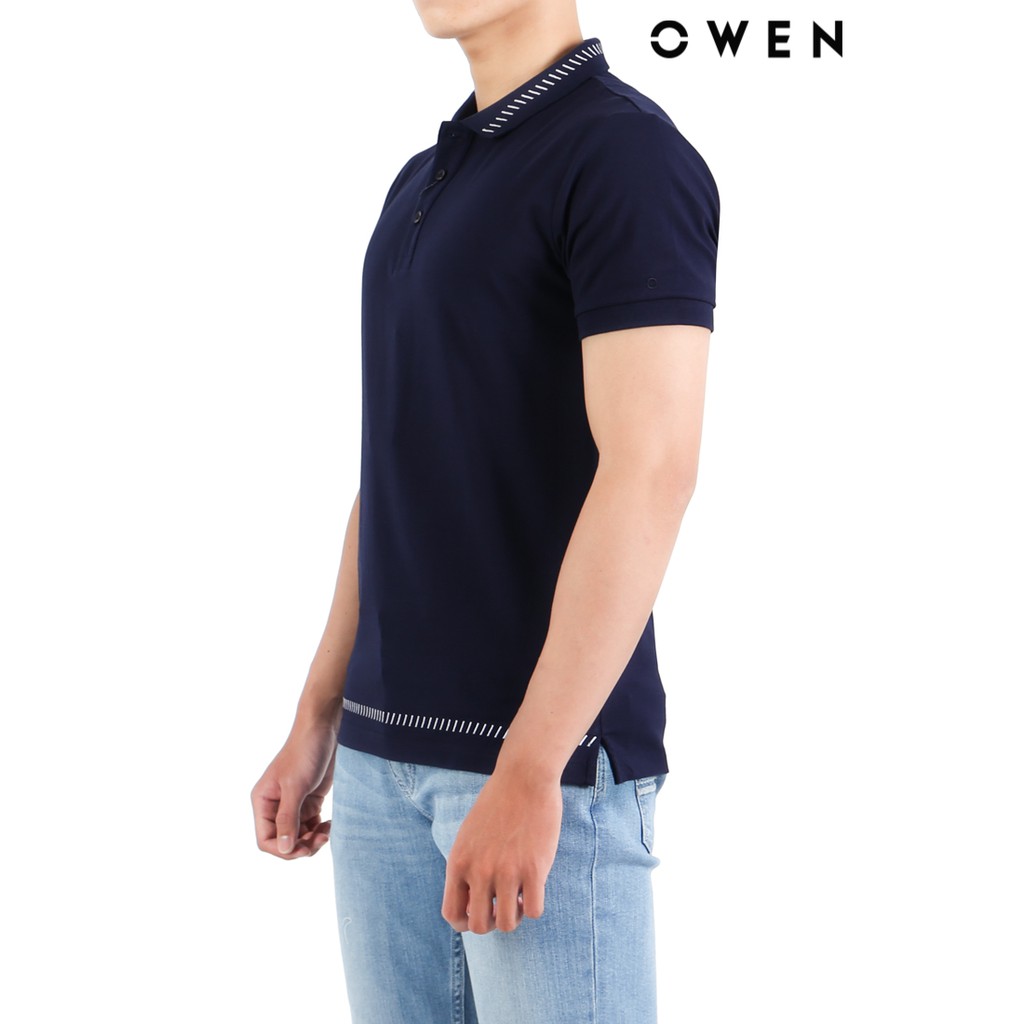 Áo polo ngắn tay Owen Bodyfit màu xanh đen - APV21880 | BigBuy360 - bigbuy360.vn