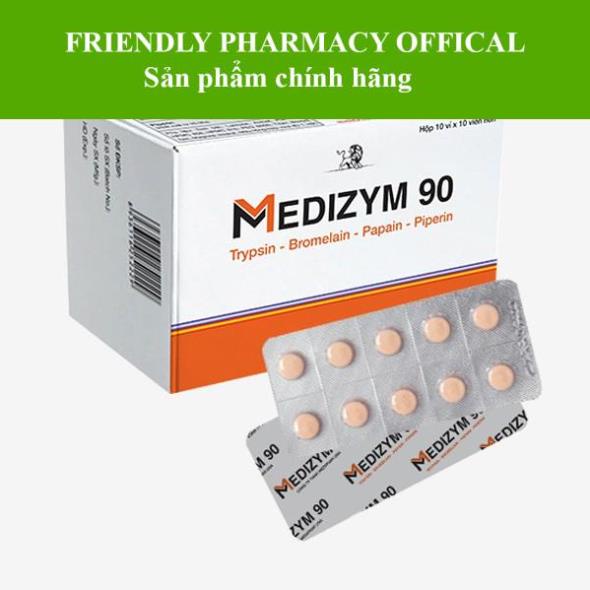 MEDIZYM 90 – Hỗ trợ giảm sưng, đau họng viêm đường hô hấp (100 viên)